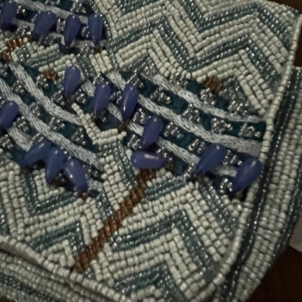 Artisan Blue Beaded Crossbody Bag - Picture 2 of 4